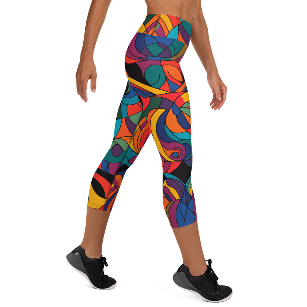 Kaleidoscopic Yoga Capri Leggings