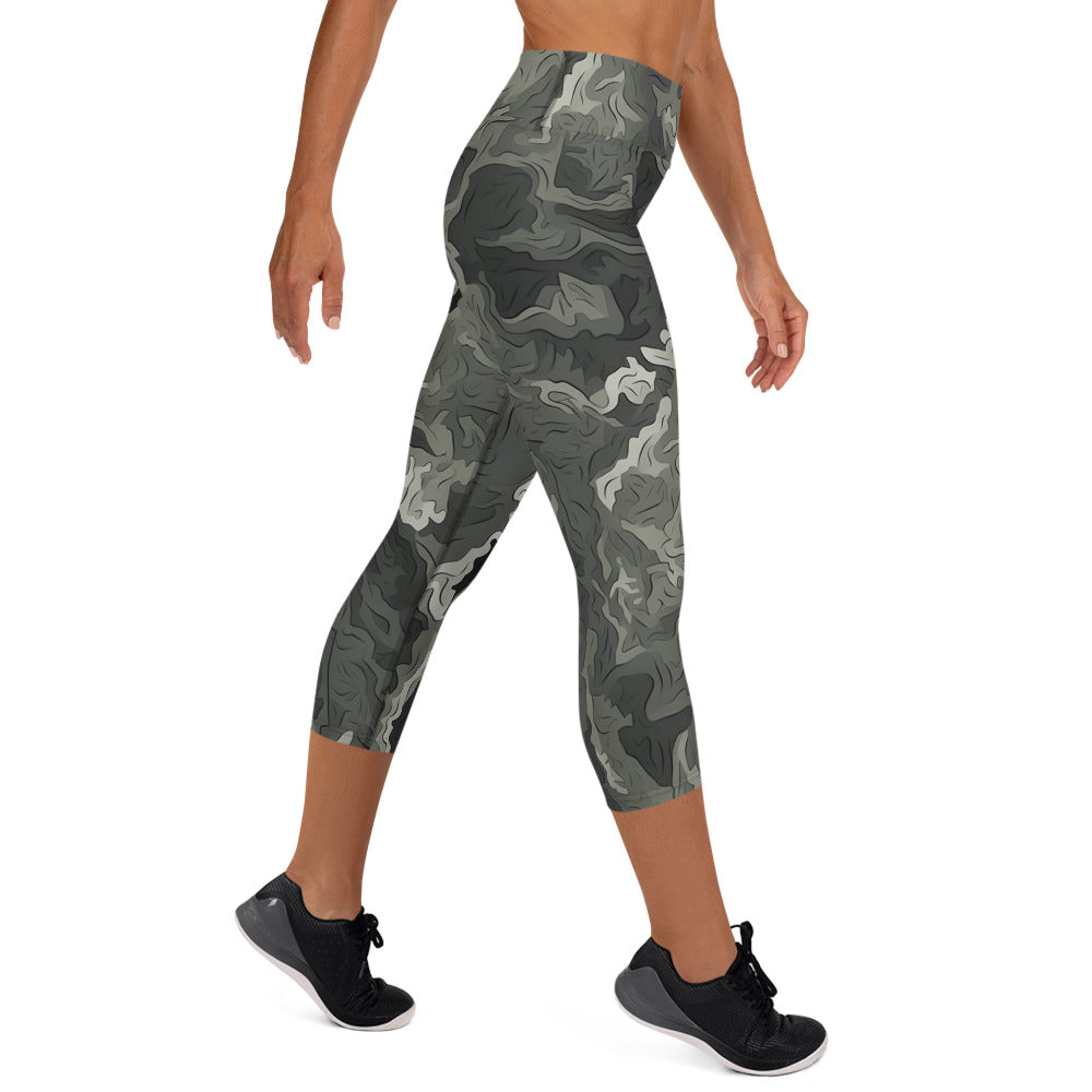 Greyzone Organic Woodland Pattern Yoga Capri Leggings