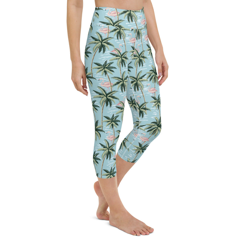 Funky Flamingo Yoga Capri Leggings