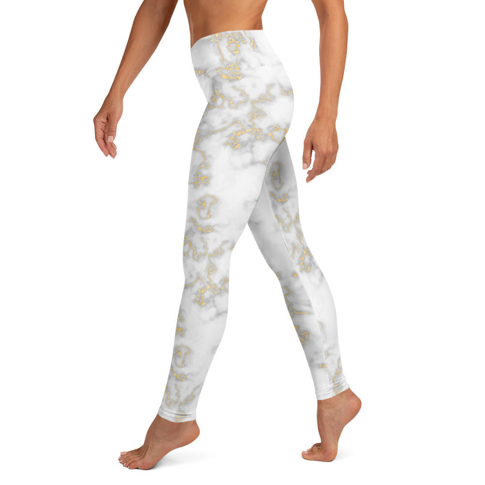 Gold Marble Yoga Leggings