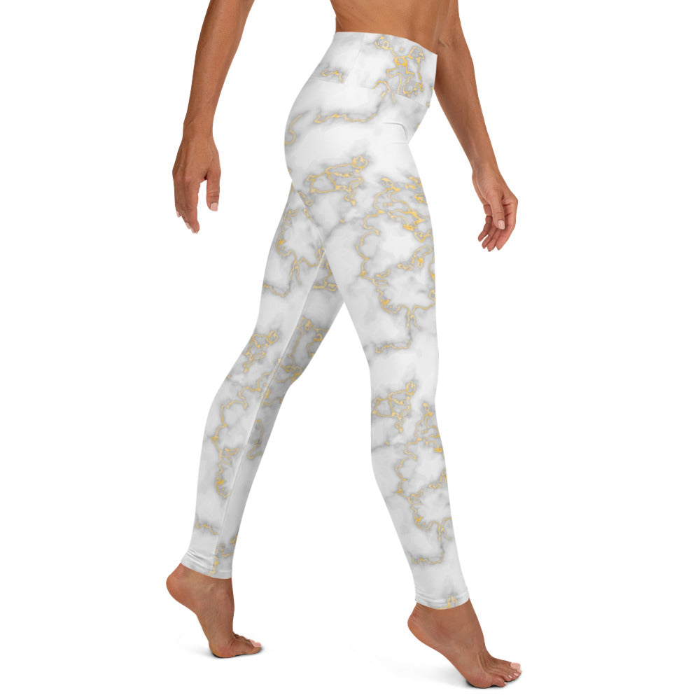 Gold Marble Yoga Leggings