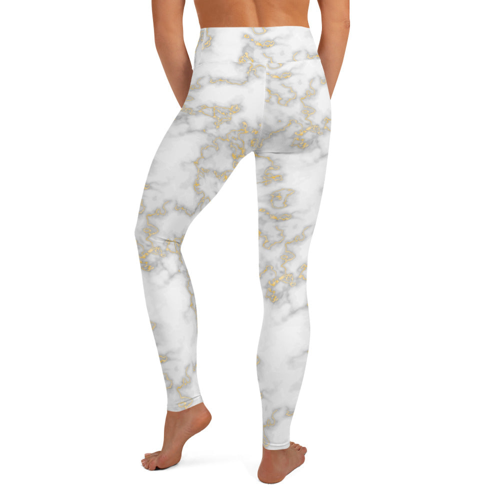 Gold Marble Yoga Leggings