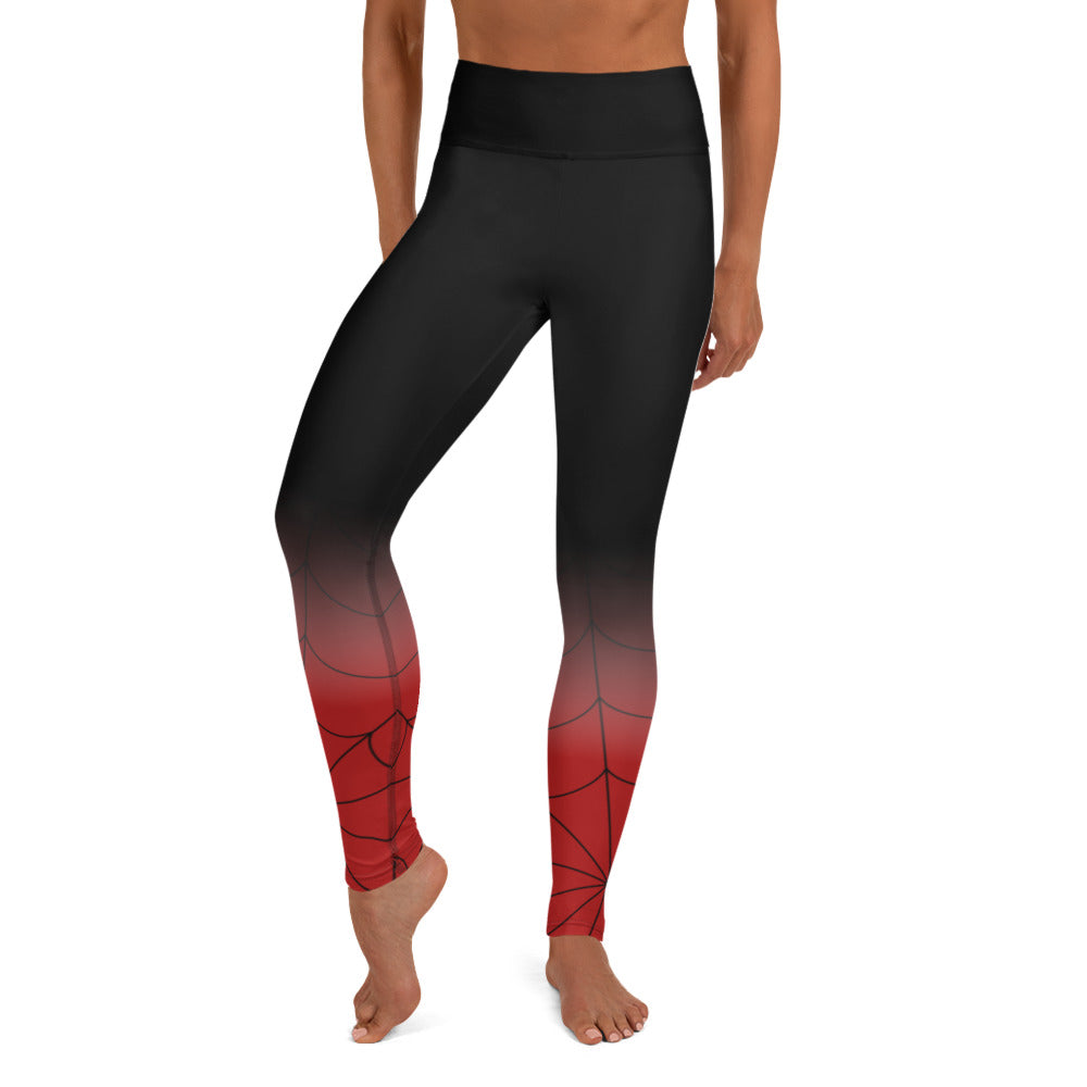 Black - Red Ombre Tights Super Soft Microfibre Gradient Leggings