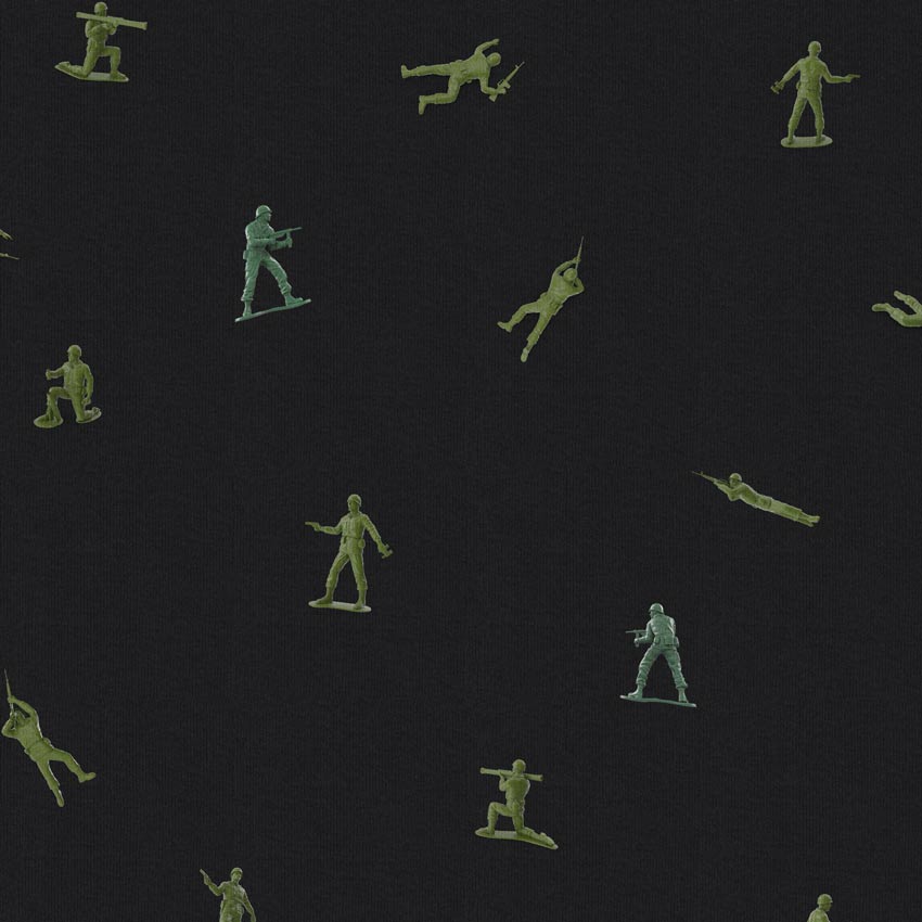 Little Green Army Men Pattern Brushed Fleece Hoodie