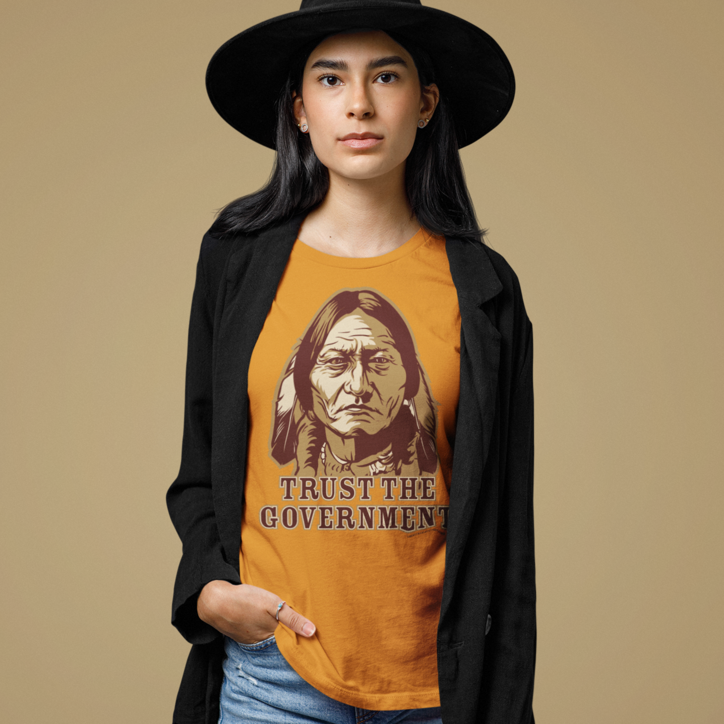 Trust the Government Sitting Bull Ladies T-Shirt