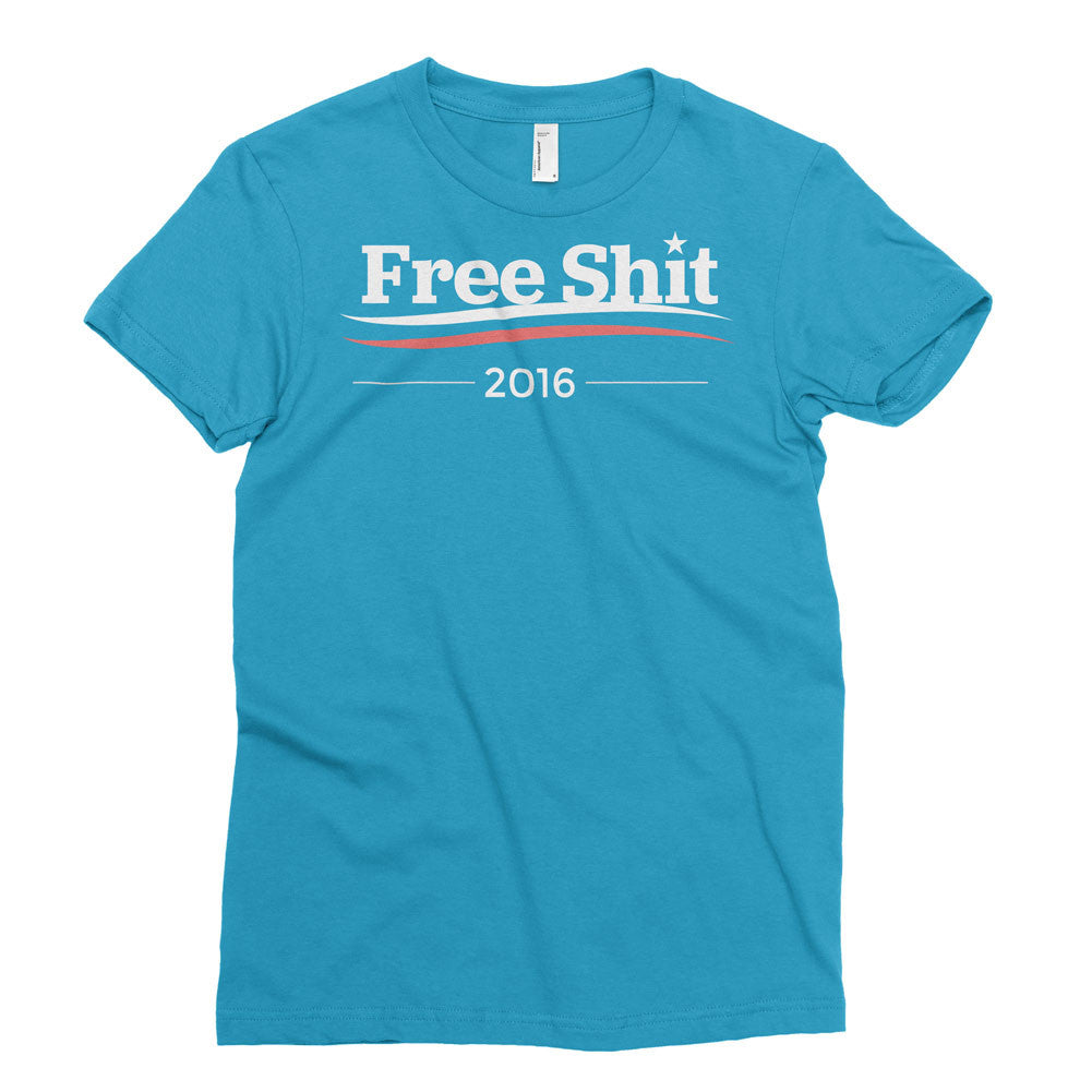 Free Shit Bernie Sanders Parody Ladies Shirt