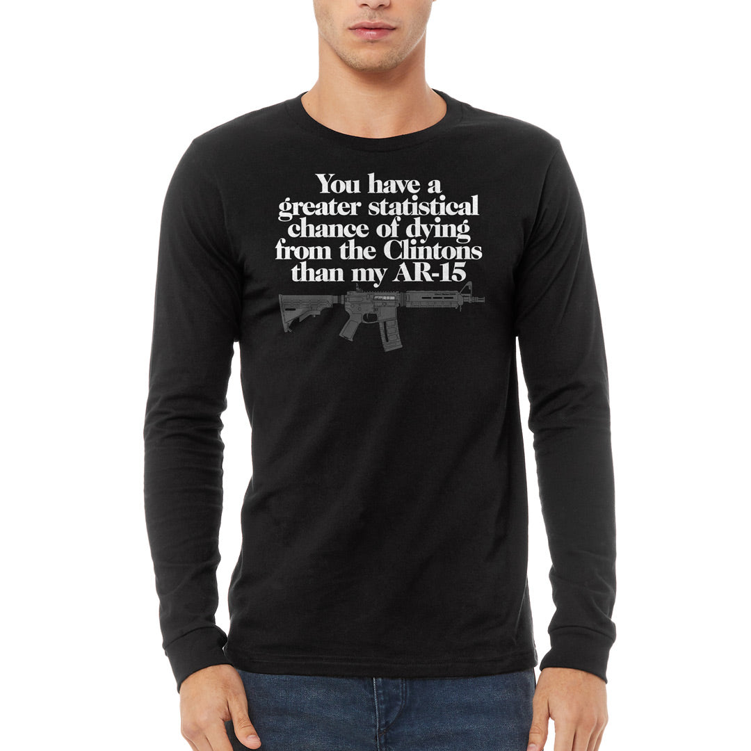 You Have A Greater Statistical Chance of Dying from the Clintons than my AR-15 Unisex Long Sleeve Tee