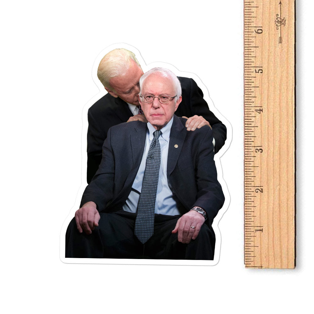 Joe Biden Sniffs Bernie Sanders Sticker