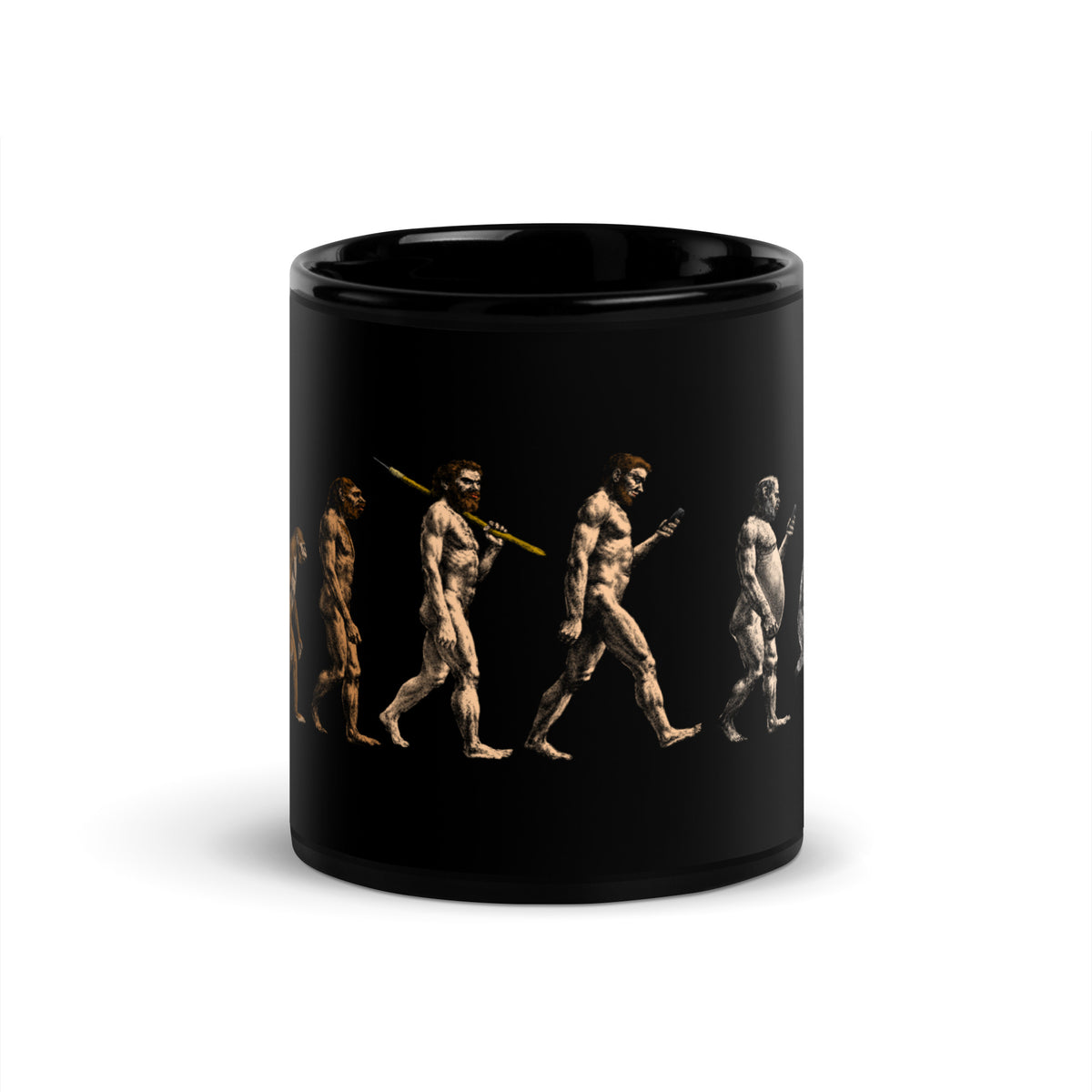 March of Devolution Sheeple Black Mug