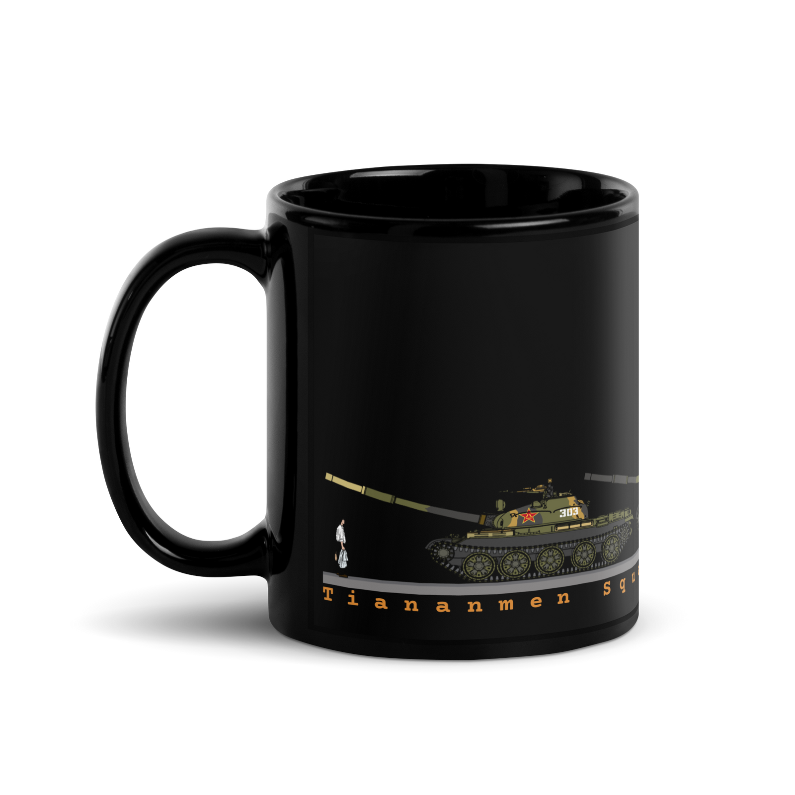 Tiananmen Tank Man Mug Black 33rd Anniversary Mug