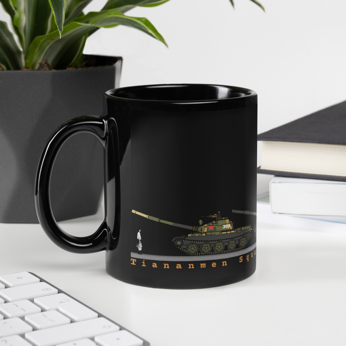 Tiananmen Tank Man Mug Black 33rd Anniversary Mug