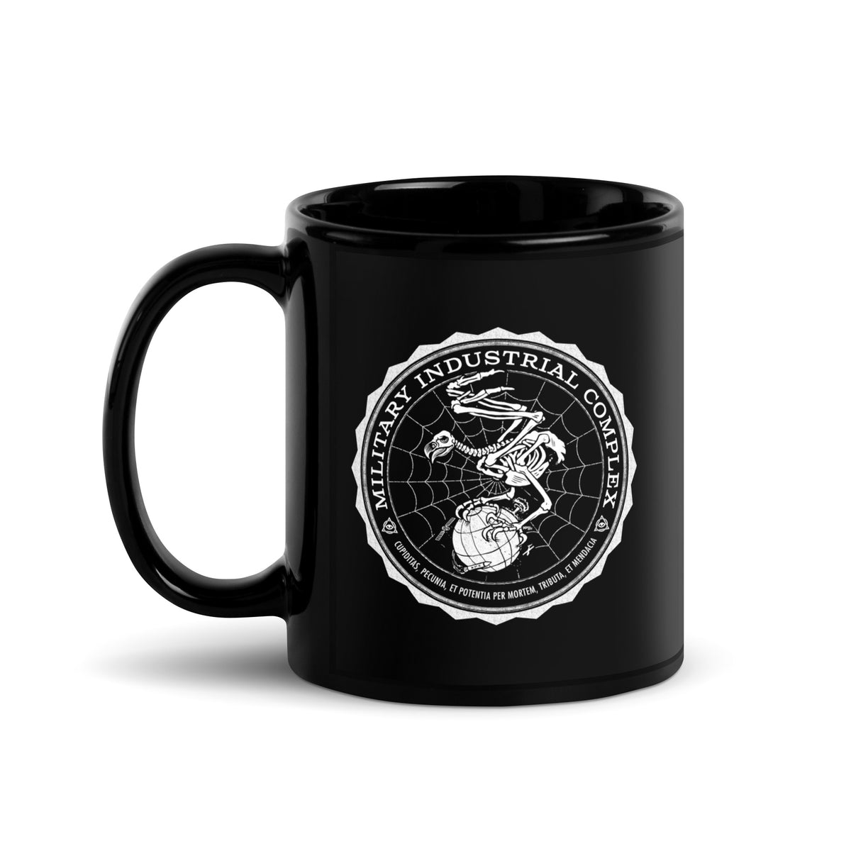 Military Industrial Complex Black Glossy Mug