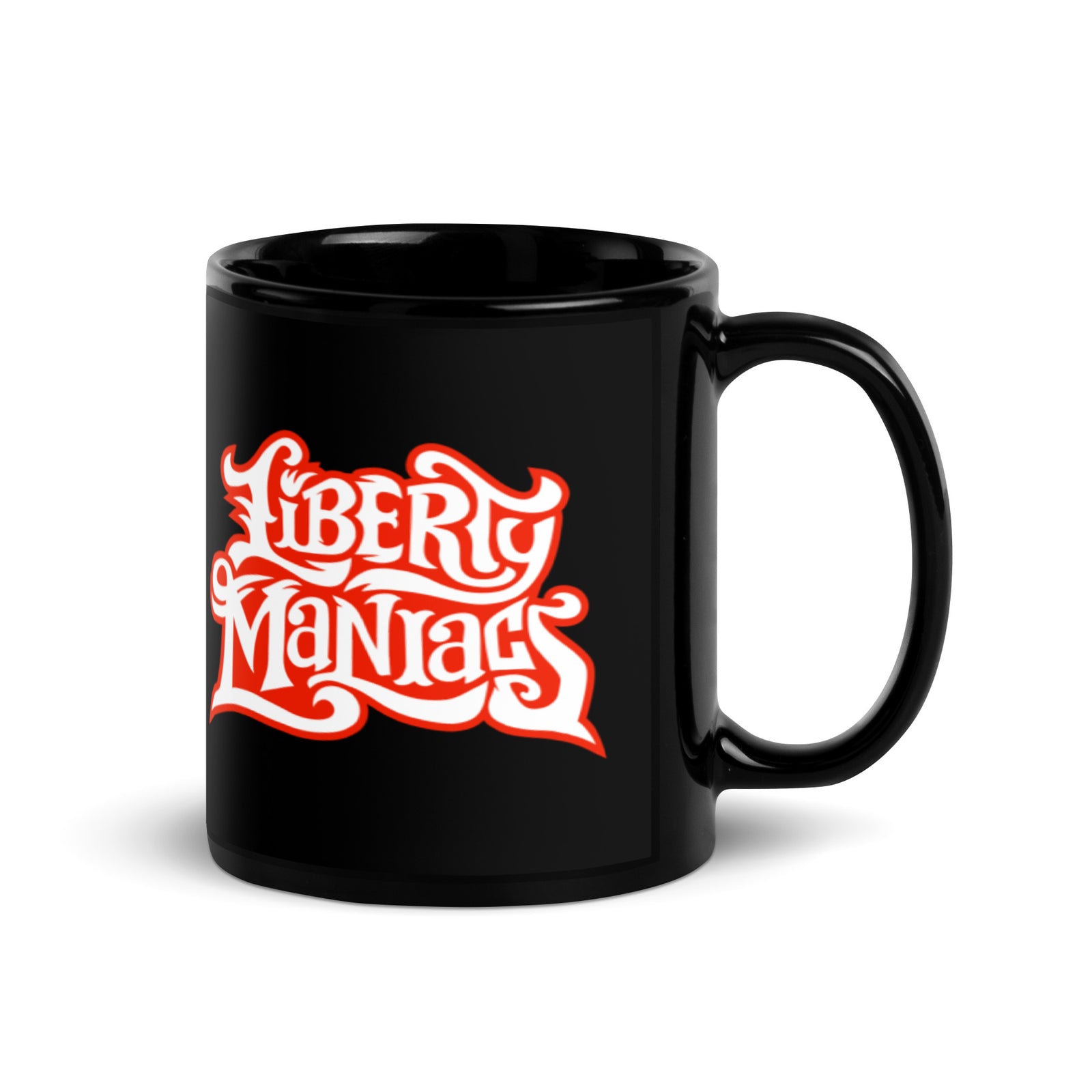 Liberty Maniacs Black Glossy Mug
