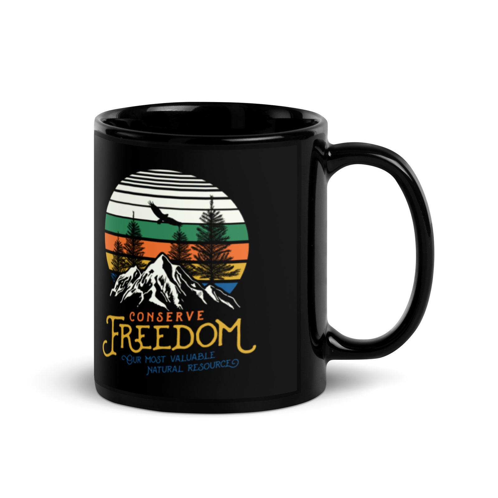 Conserve Freedom Black Mug