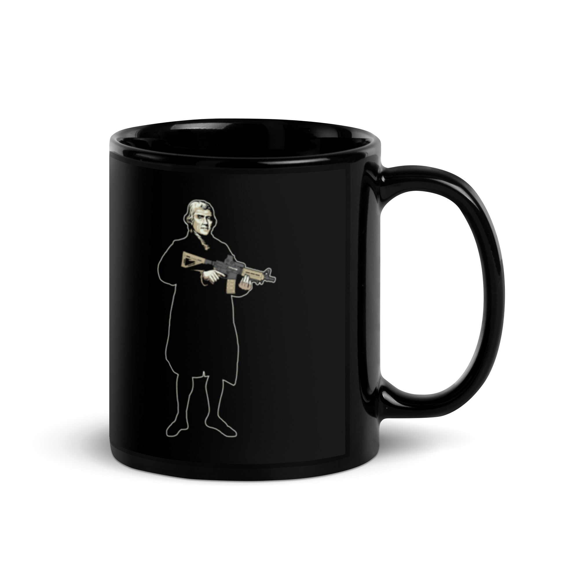 Thomas Jefferson with a Carbine Coffee Mug