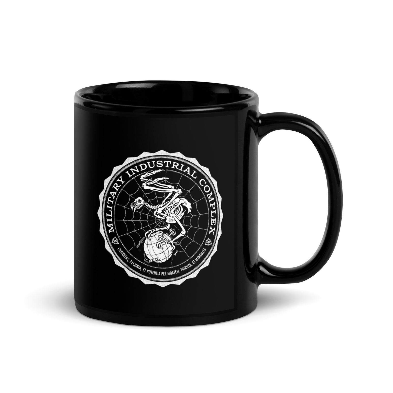 Military Industrial Complex Black Glossy Mug