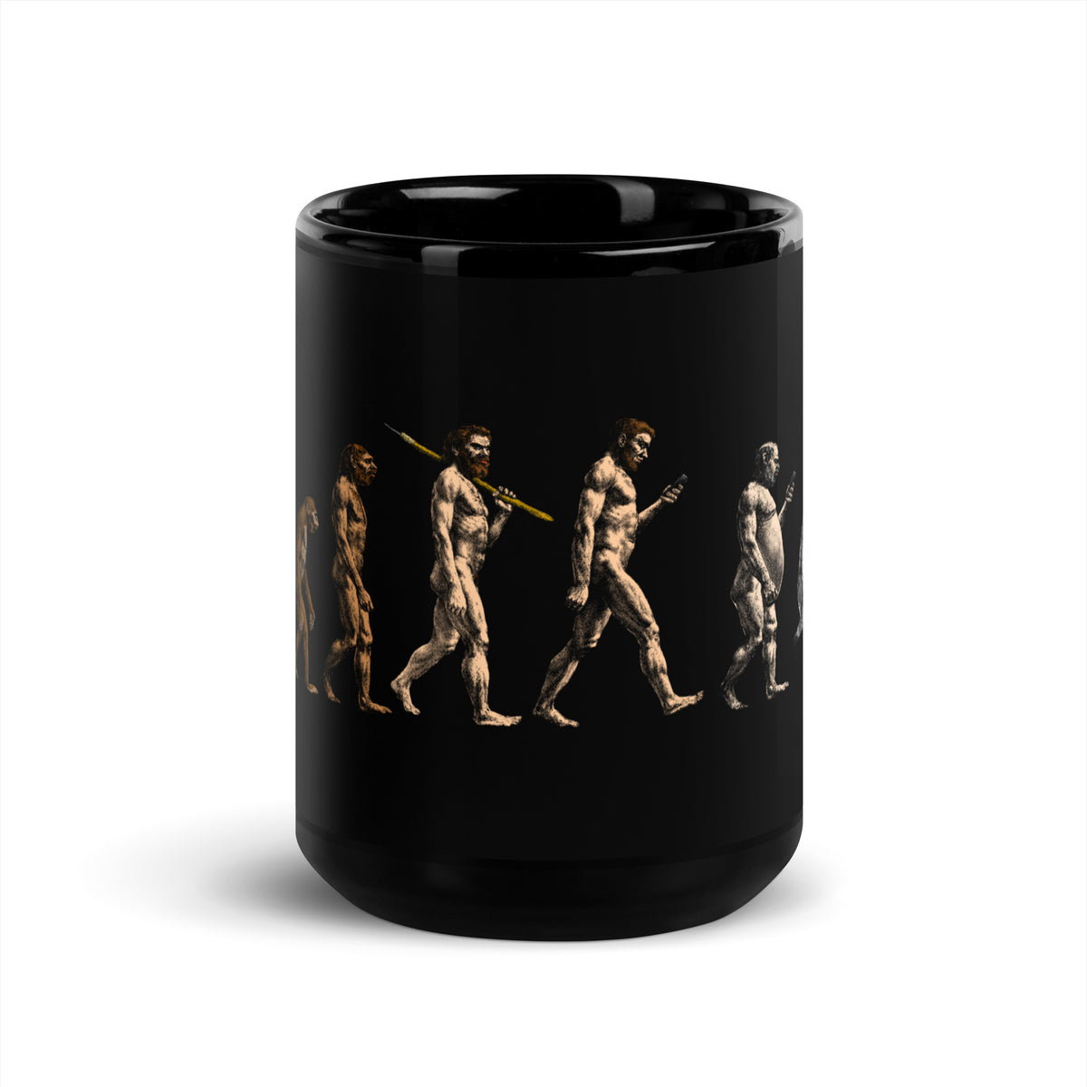 March of Devolution Sheeple Black Mug