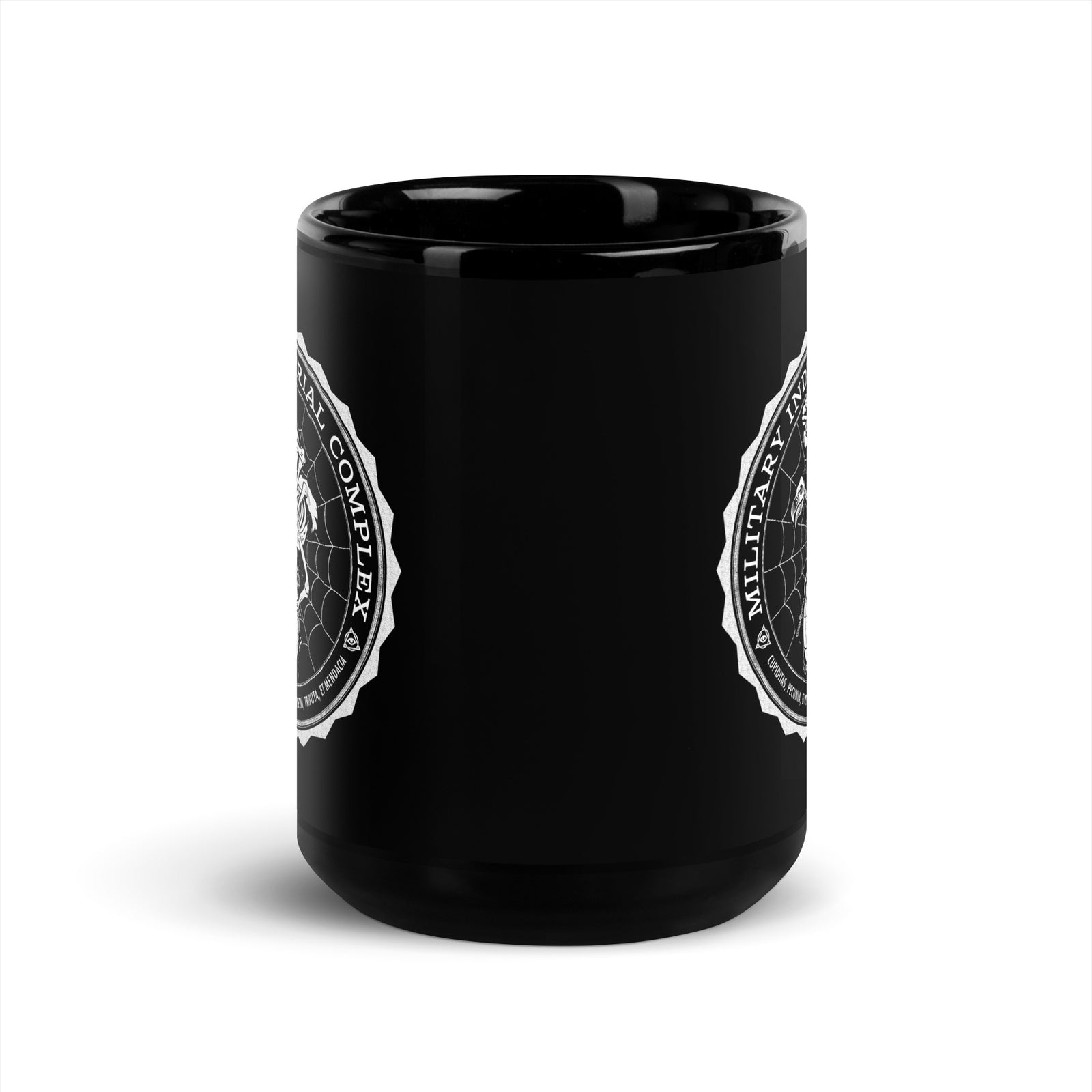 Military Industrial Complex Black Glossy Mug