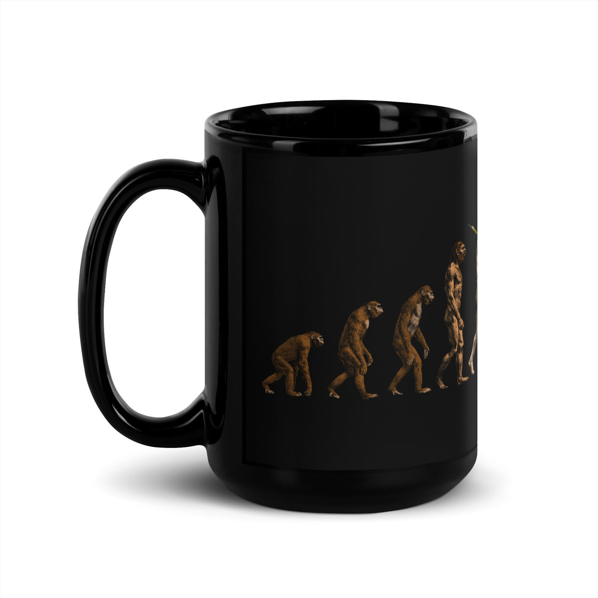 March of Devolution Sheeple Black Mug