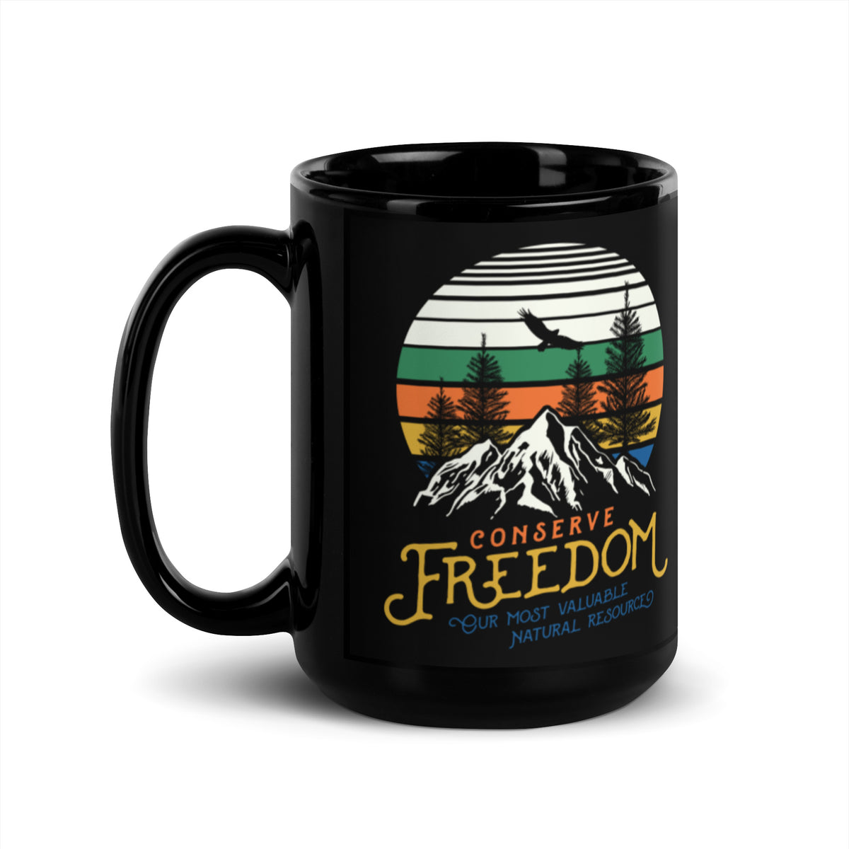 Conserve Freedom Black Mug