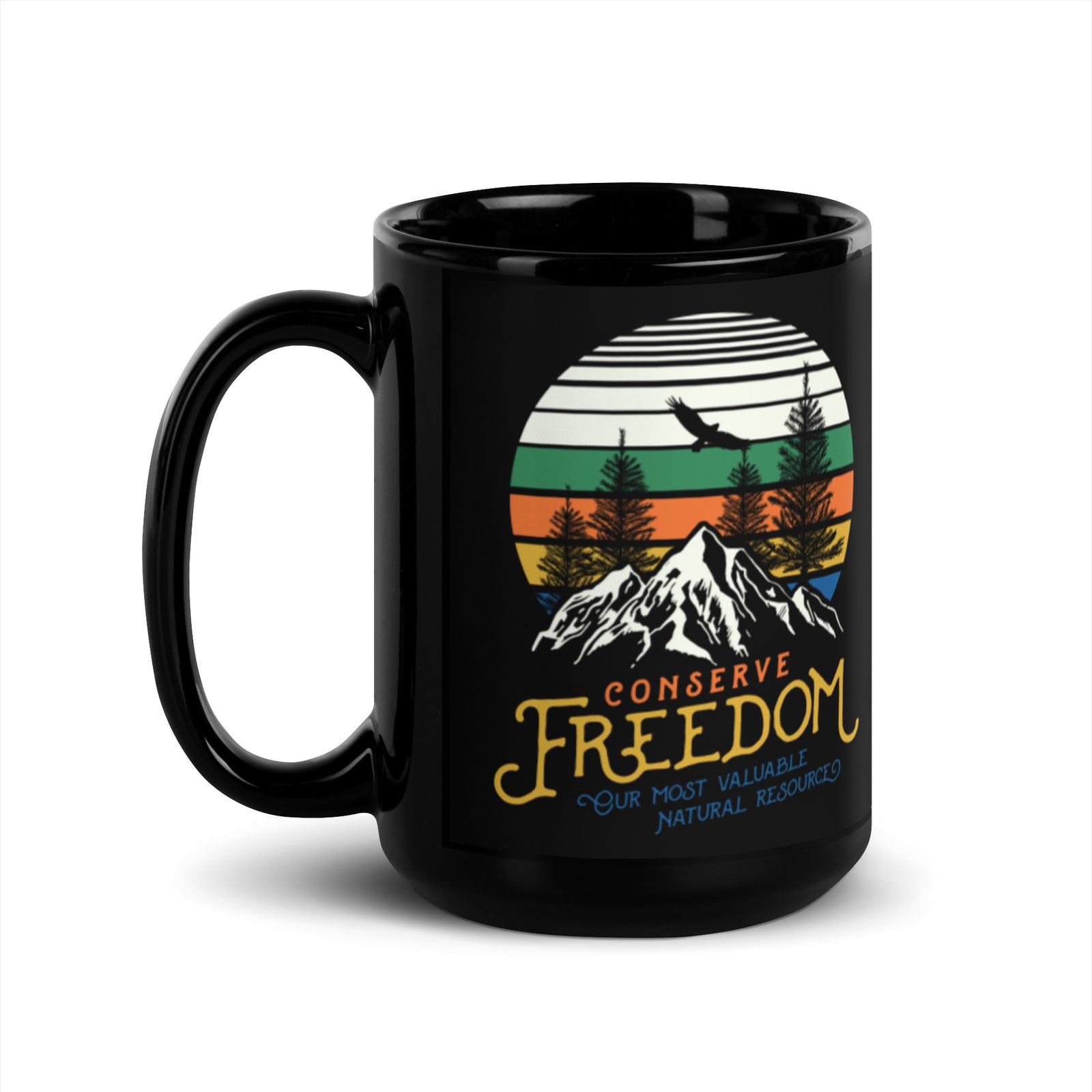Conserve Freedom Black Mug