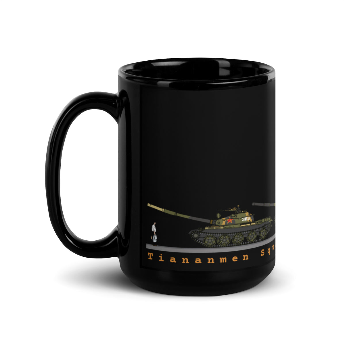 Tiananmen Tank Man Mug Black 33rd Anniversary Mug