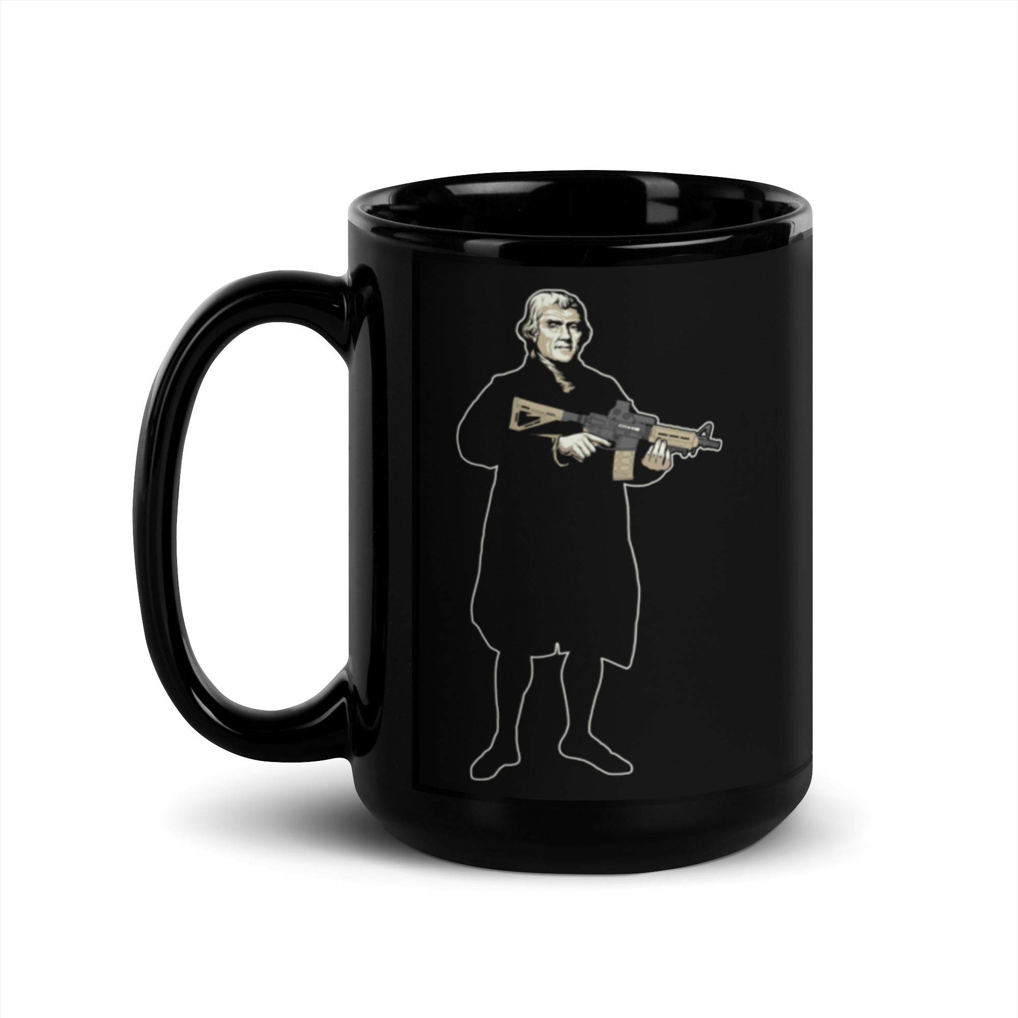 Thomas Jefferson with a Carbine Coffee Mug