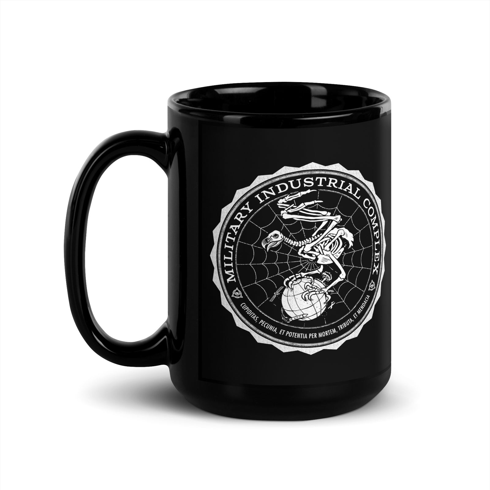 Military Industrial Complex Black Glossy Mug