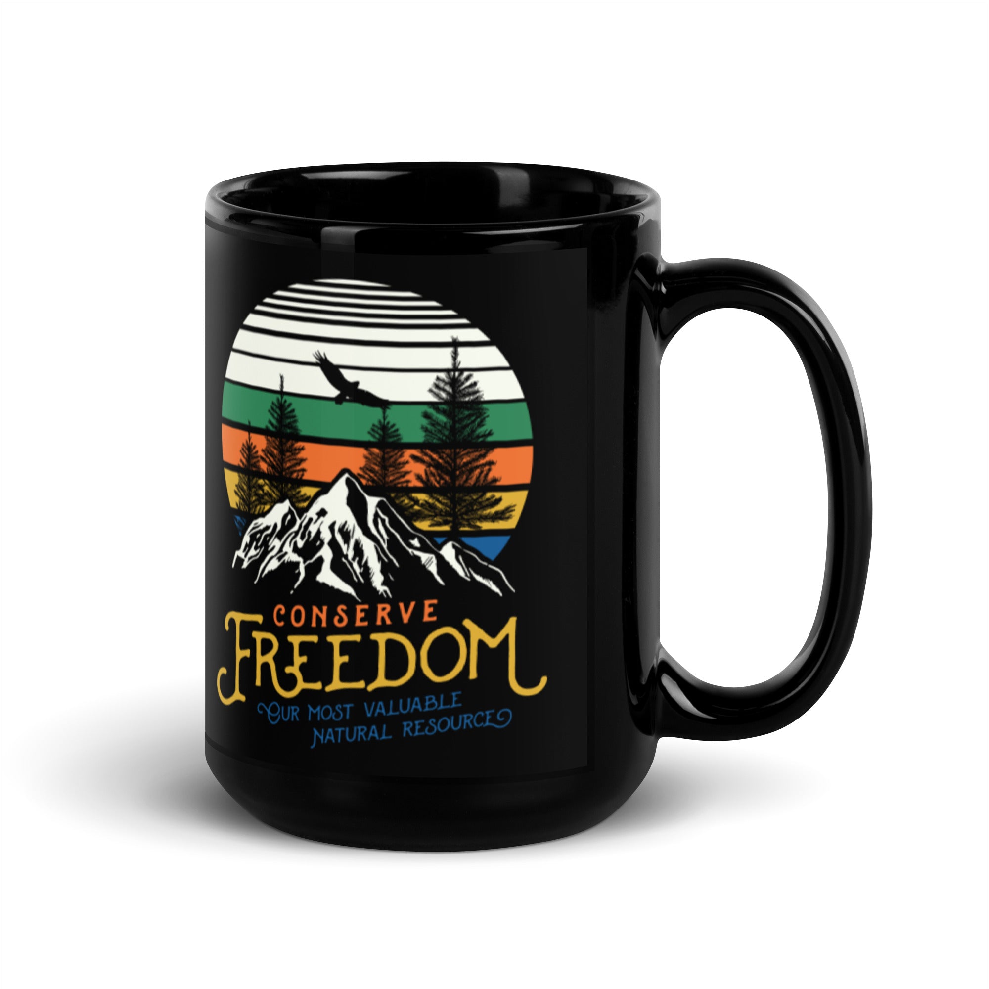 Conserve Freedom Black Mug