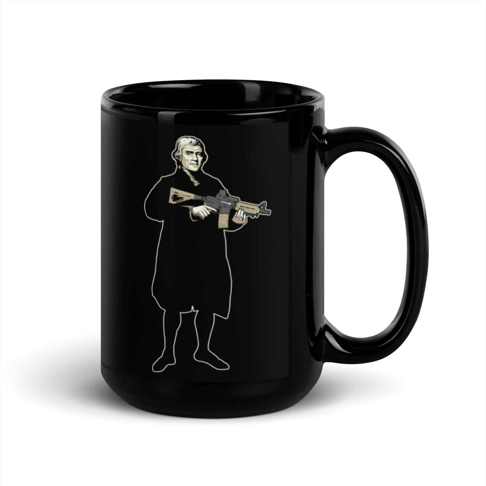 Thomas Jefferson with a Carbine Coffee Mug