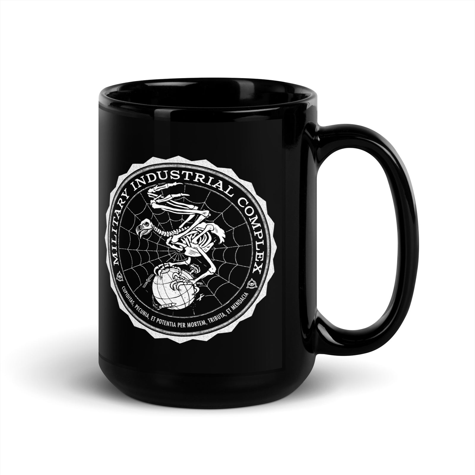 Military Industrial Complex Black Glossy Mug