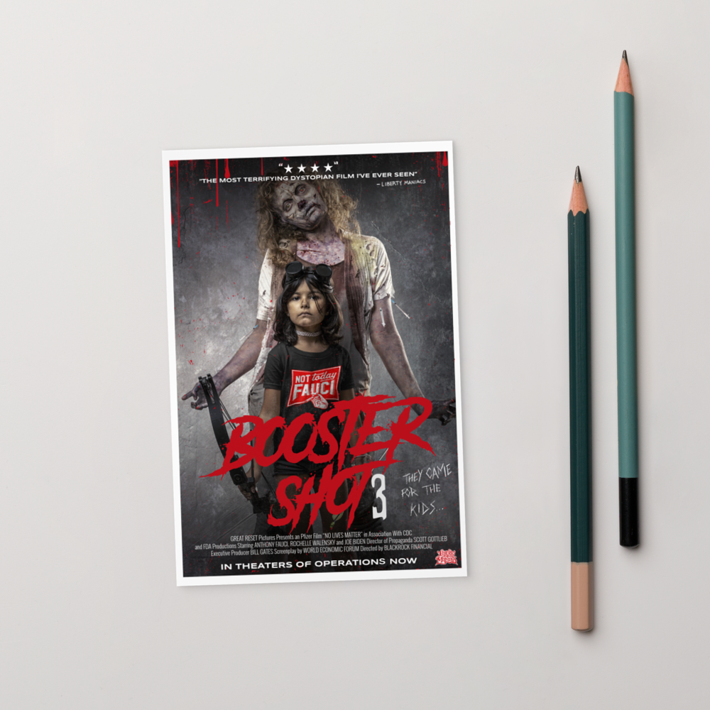 Booster Shot 3 Parody Movie Poster Postcard
