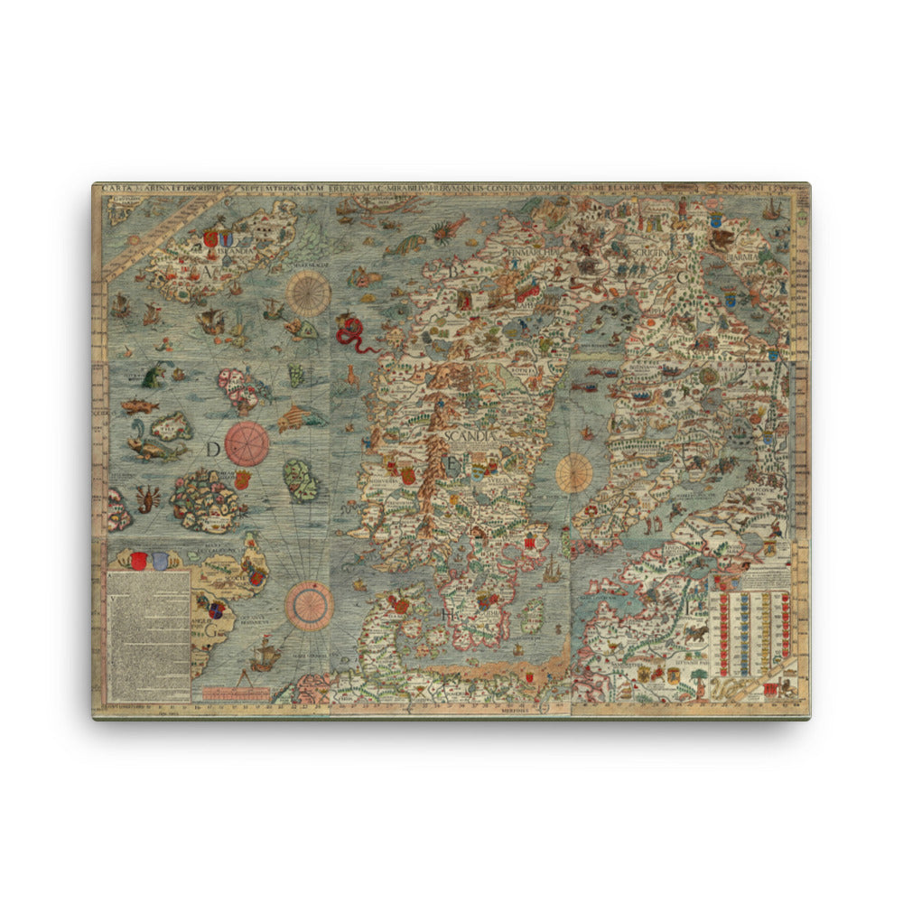 Carta Marina Wrapped Canvas Wall Art