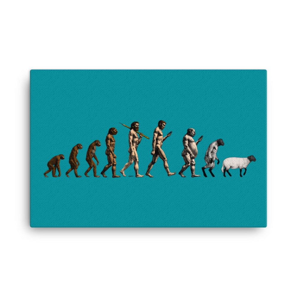 March of Devolution Sheeple Canvas