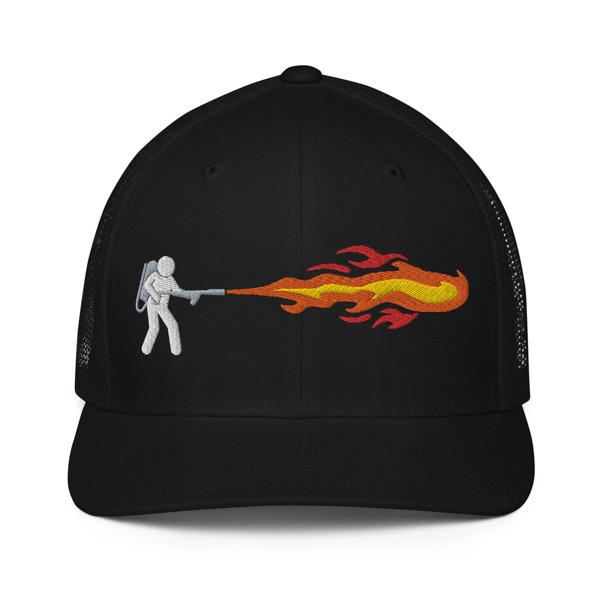 Flamethrower Mesh Flexfit Permacurv Trucker Cap