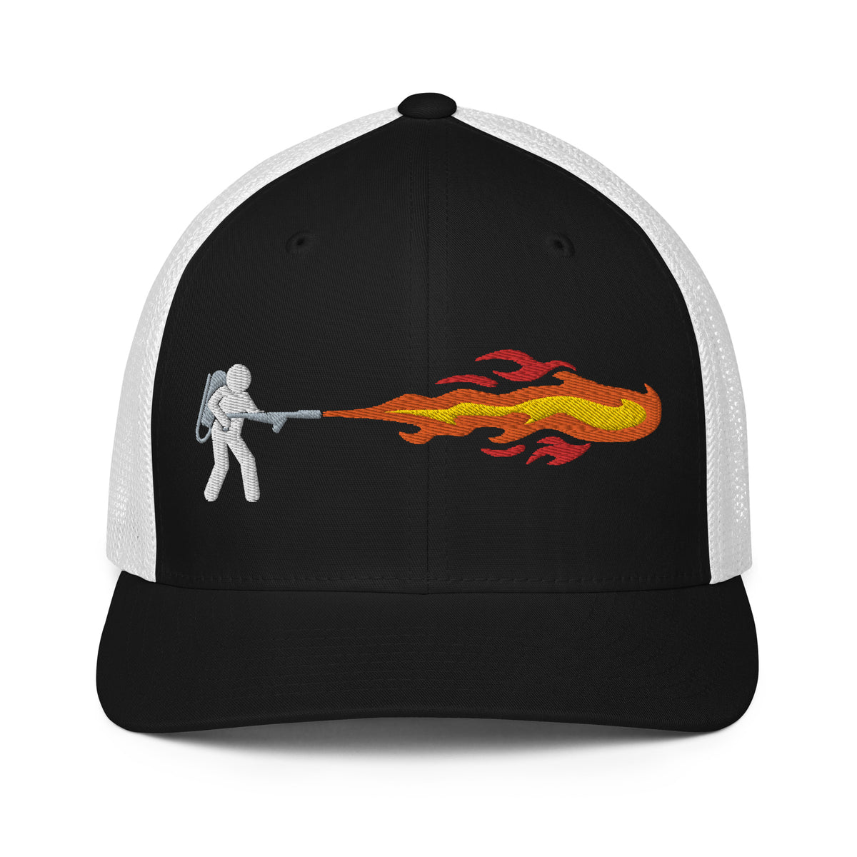Flamethrower Mesh Flexfit Permacurv Trucker Cap