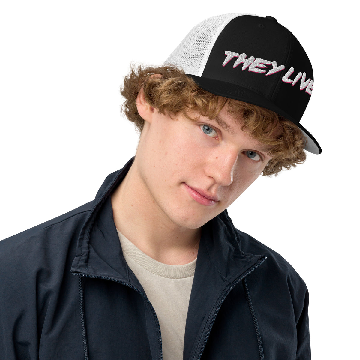 They Live Mesh Flexfit Trucker Cap