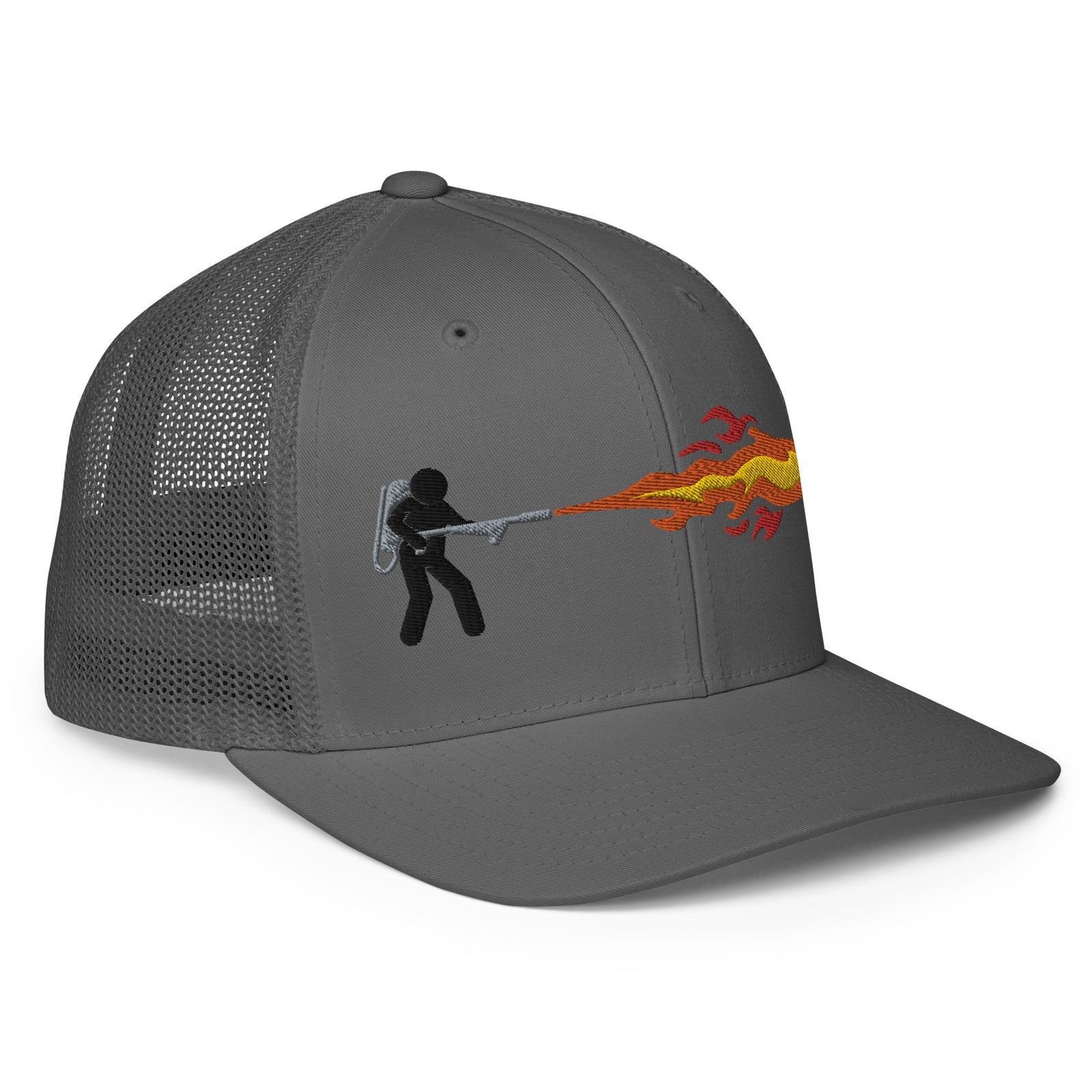 Flamethrower Mesh Flexfit Permacurv Trucker Cap