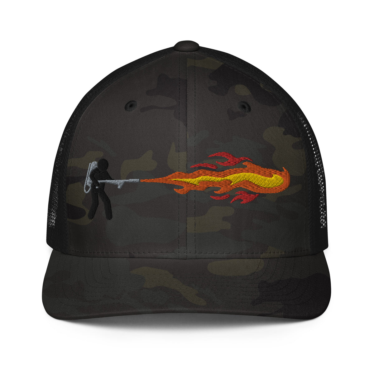 Flamethrower Mesh Flexfit Permacurv Trucker Cap