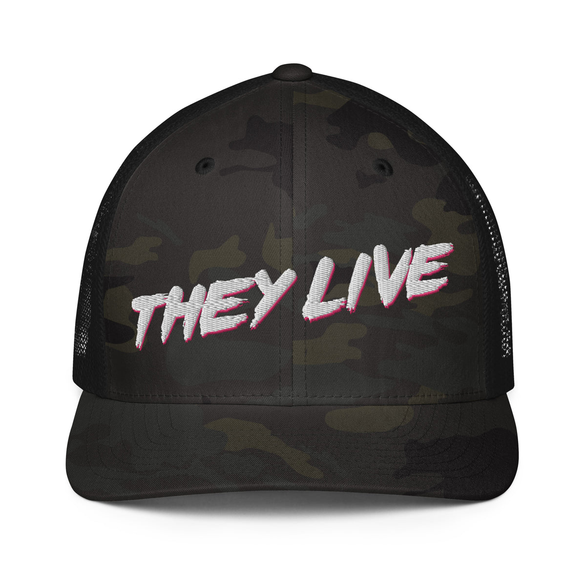 They Live Mesh Flexfit Trucker Cap