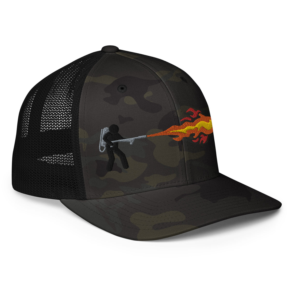 Flamethrower Mesh Flexfit Permacurv Trucker Cap