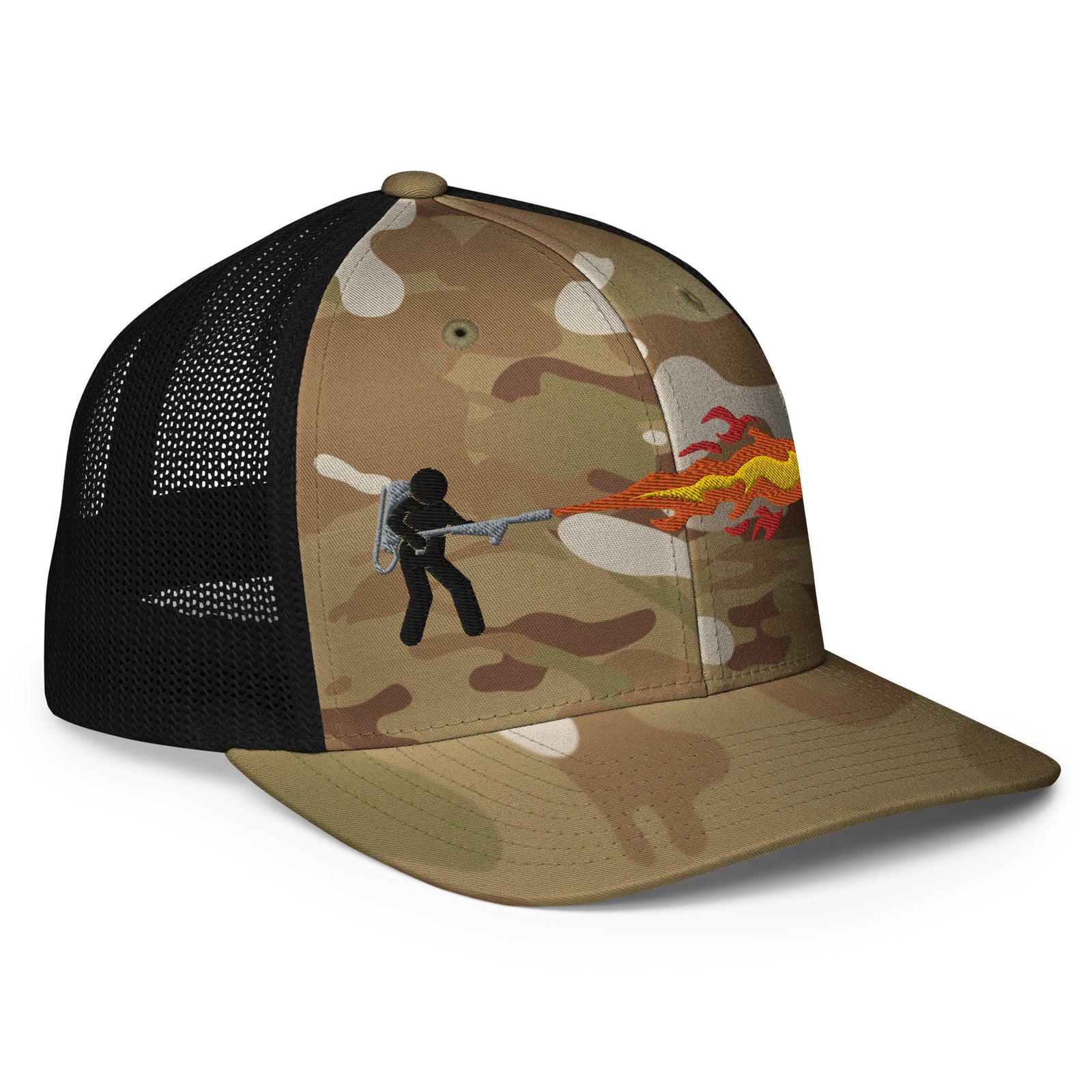 Flamethrower Mesh Flexfit Permacurv Trucker Cap
