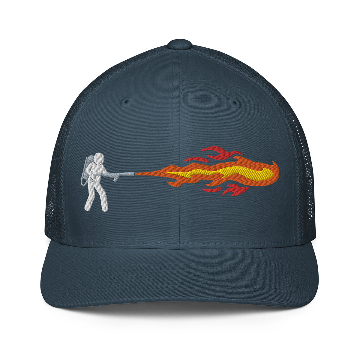 Flamethrower Mesh Flexfit Permacurv Trucker Cap