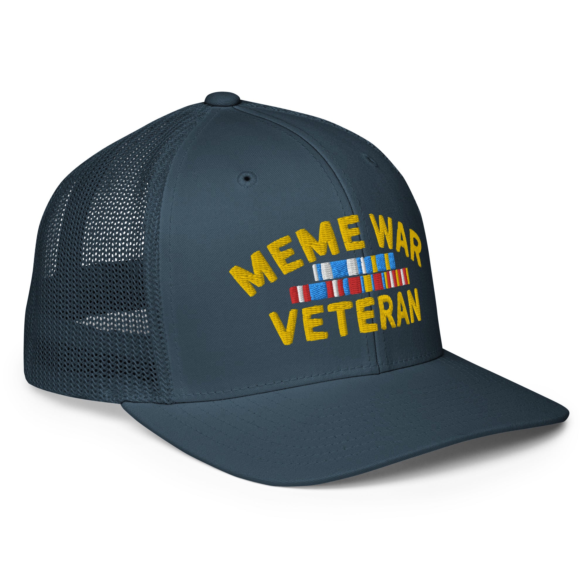 Meme War Veteran Closed-back Multicam Trucker Cap