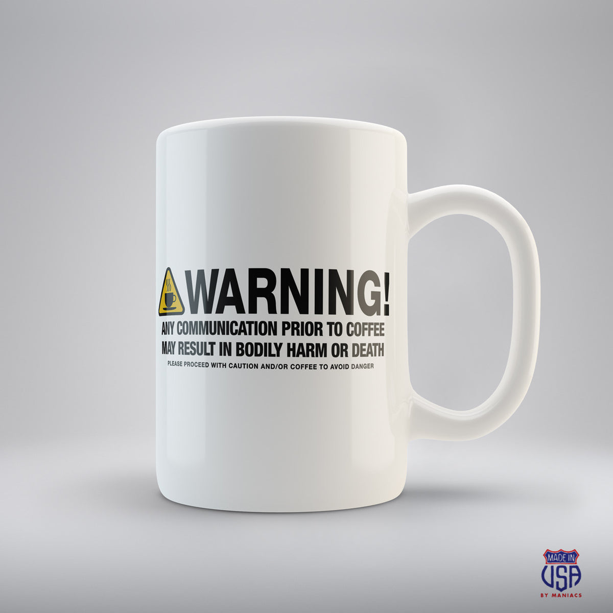 Morning Coffee Warning Mugs