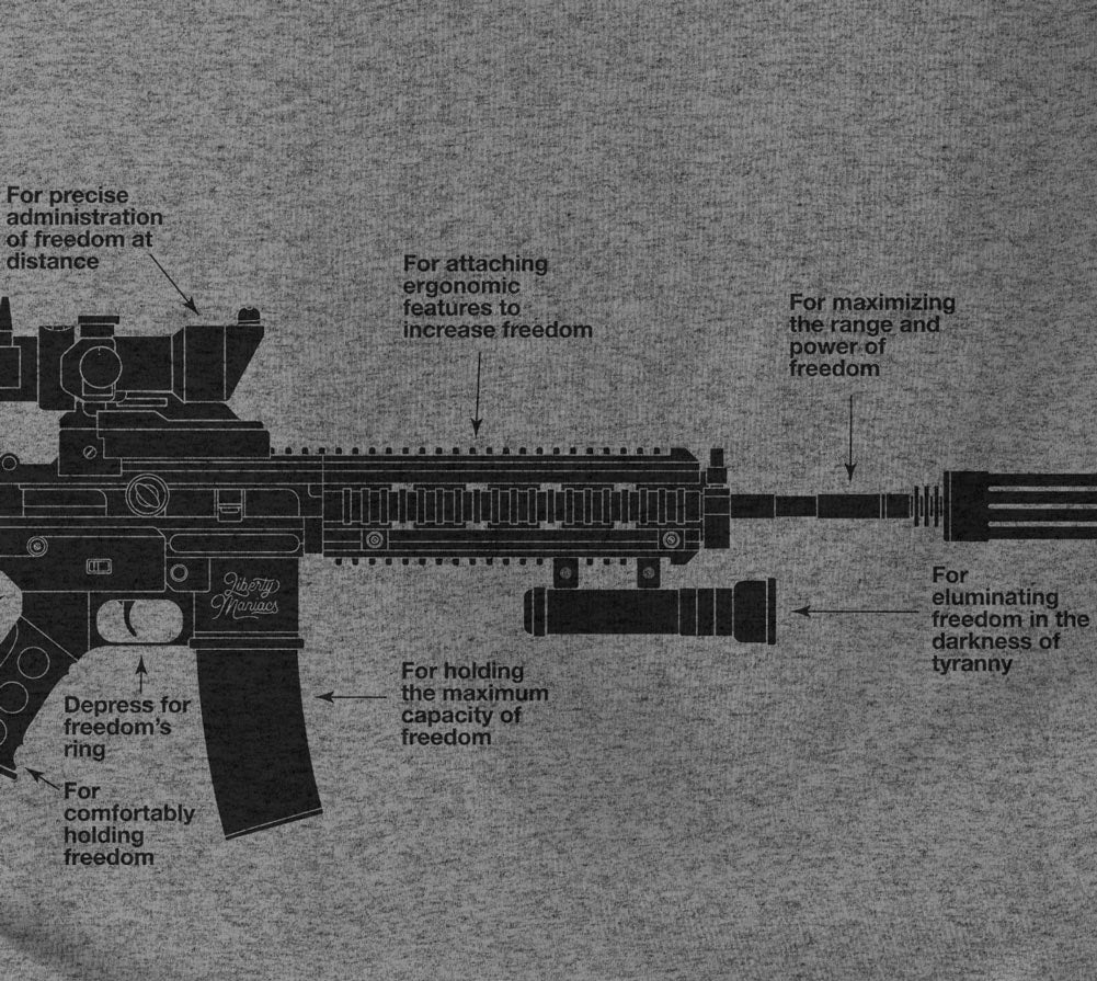 Components of Freedom Rifle Tri-Blend Shirt