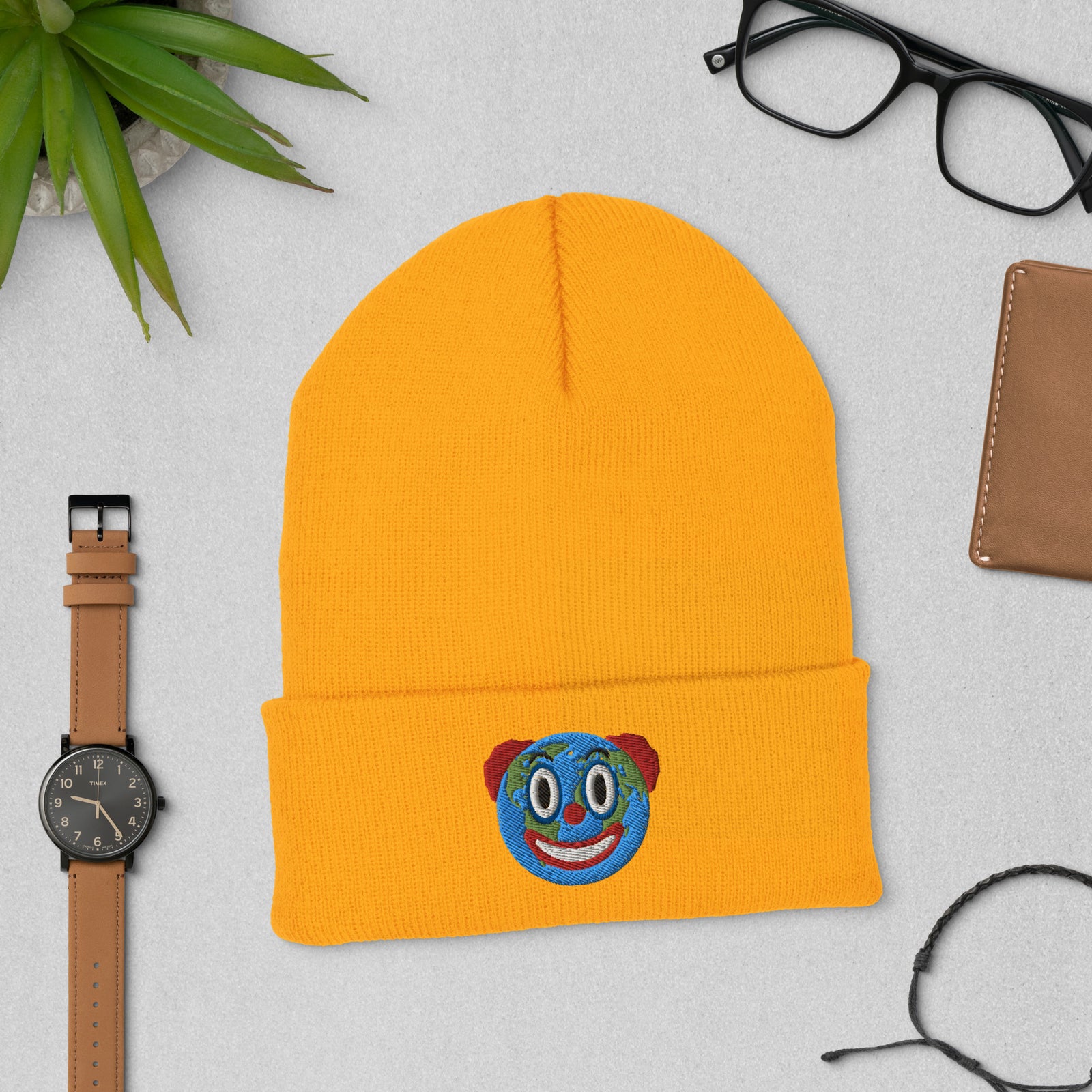 Clown World Embroidered Cuffed Beanie