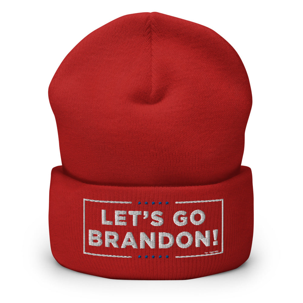 Let&#39;s Go Brandon Embroidered Cuffed Beanie