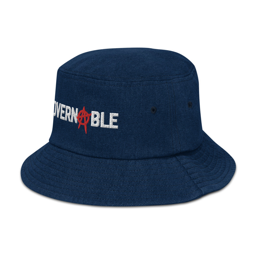 Ungovernable Denim Bucket Hat Black Denim
