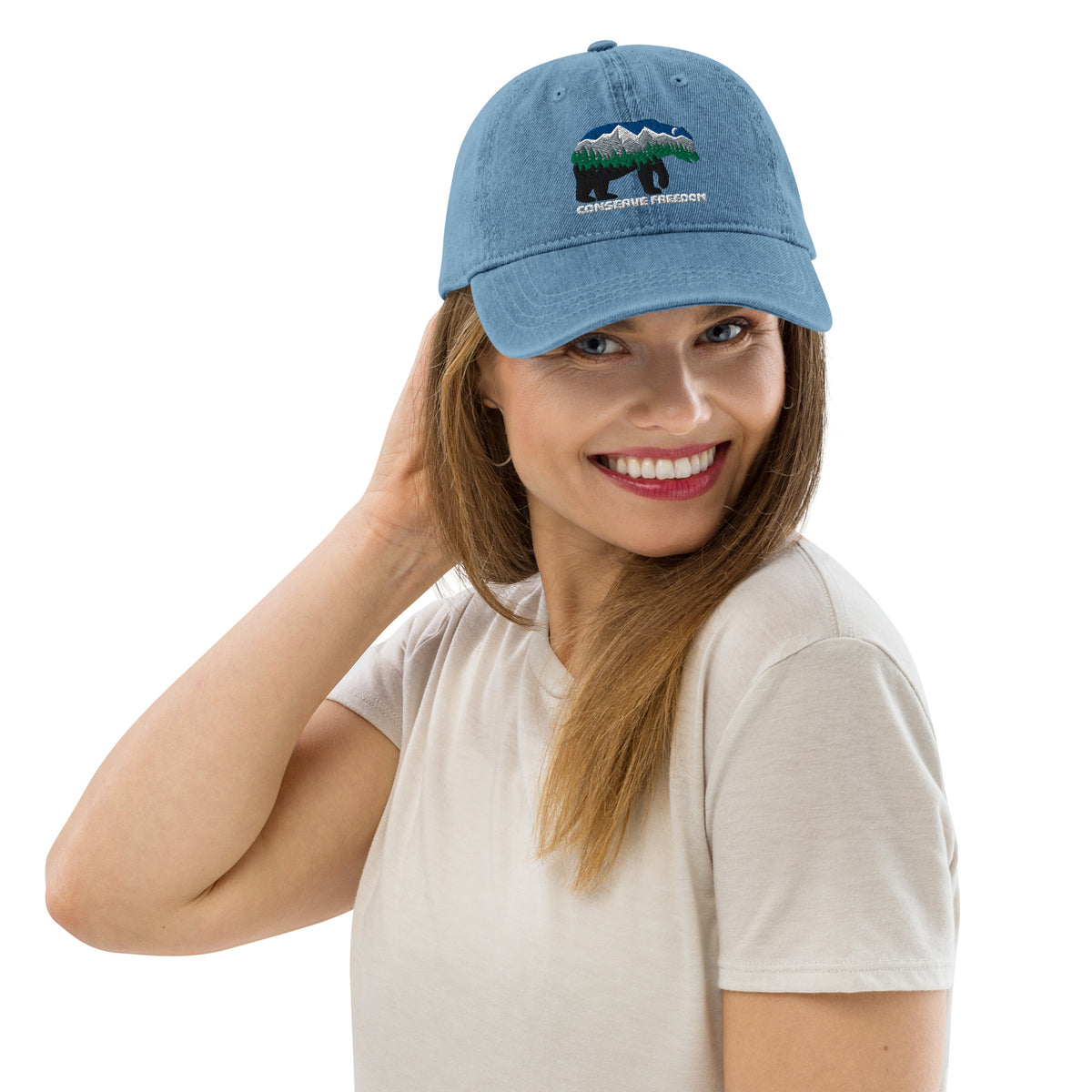 Conserve Freedom Bear Denim Hat